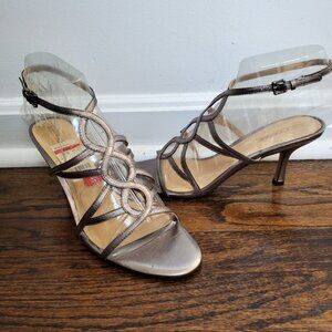 CIRCA Joan & David, Strappy Metallic Heels - 10